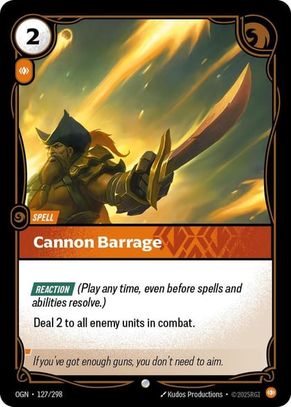 Cannon Barrage, Origins 127/298