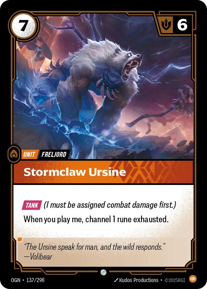 Stormclaw Ursine, Origins 137/298