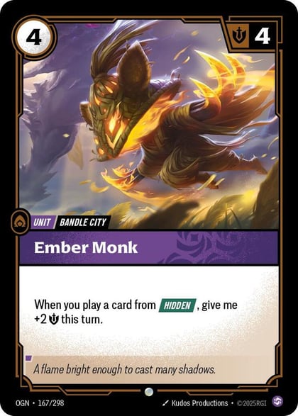 Ember Monk, Origins 167/298