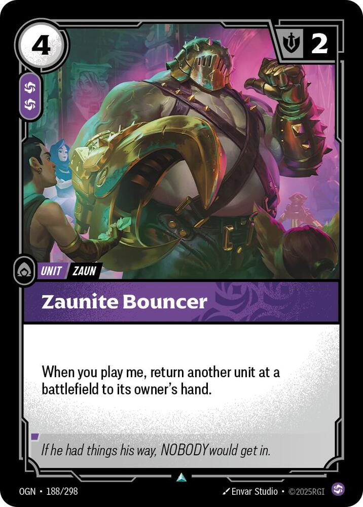 Zaunite Bouncer, Origins 188/298
