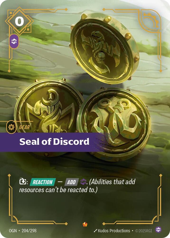 Seal of Discord, Origins 204/298
