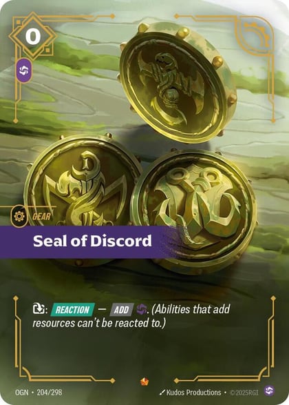 Seal of Discord, Origins 204/298