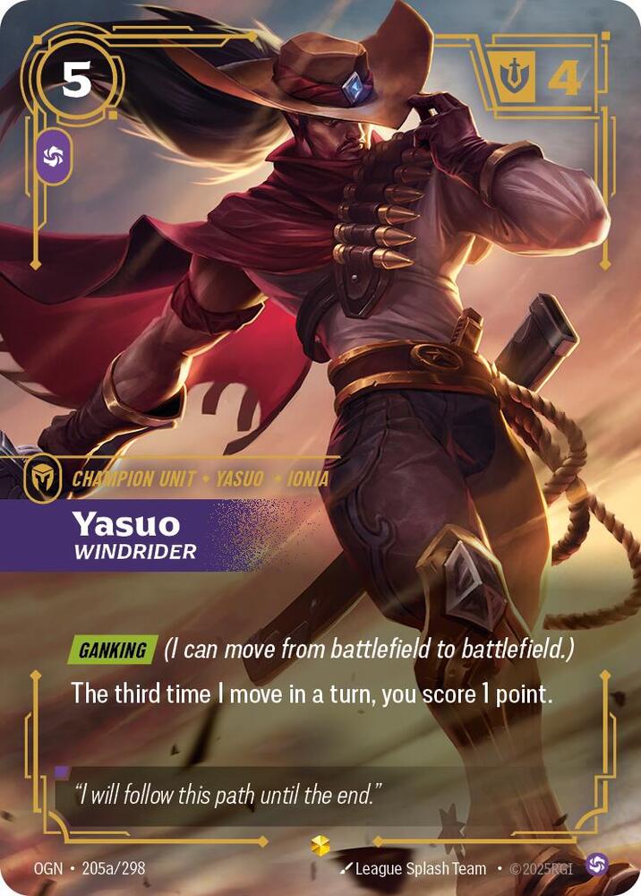 Yasuo - Windrider (Alternate Art), Origins 205a/298