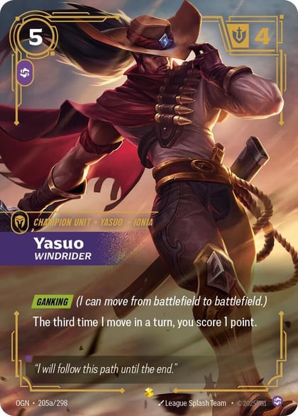 Yasuo - Windrider (Alternate Art), Origins 205a/298