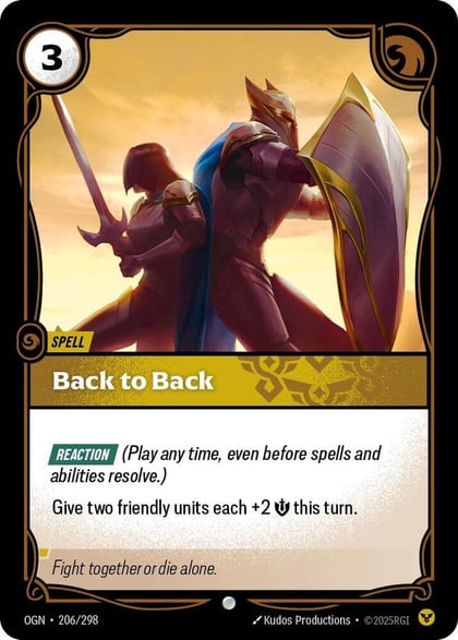 Back to Back, Origins 206/298