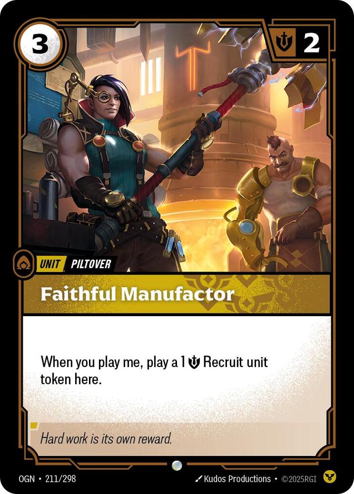 Faithful Manufactor, Origins 211/298