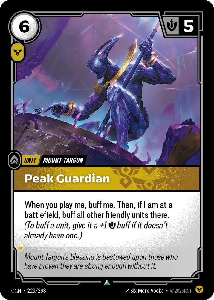 Peak Guardian, Origins 223/298