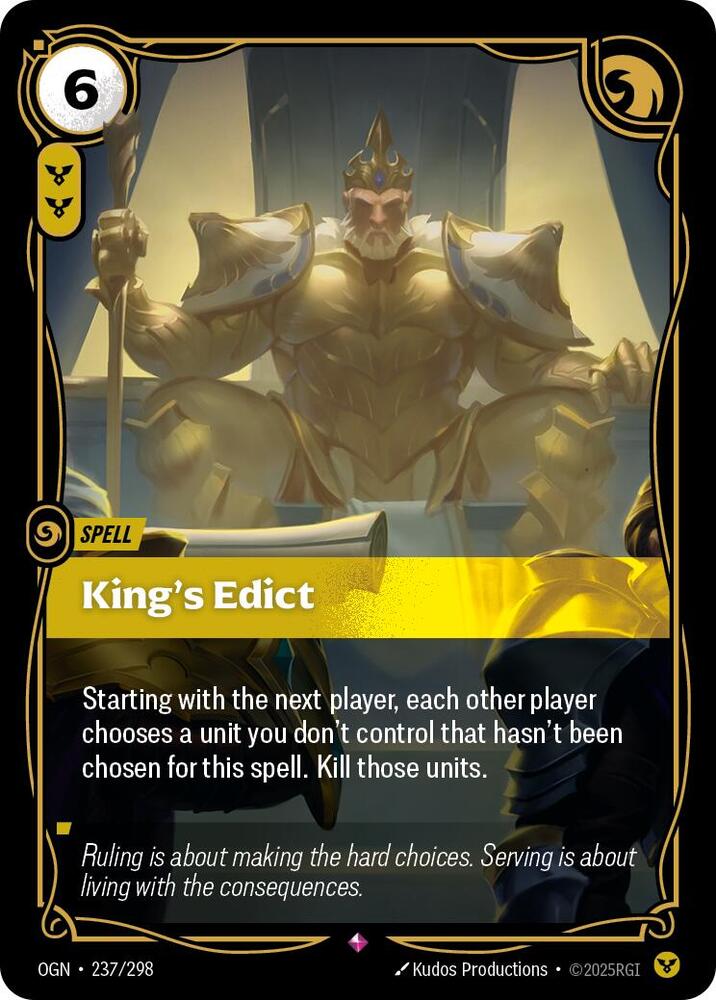 King's Edict, Origins 237/298