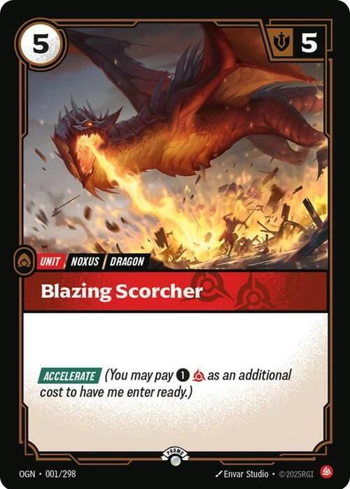 Blazing Scorcher, Riftbound Organized Play Promotional Cards 001/298