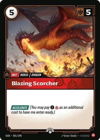 Blazing Scorcher, Riftbound Organized Play Promotional Cards 001/298