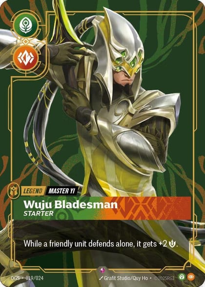 Master Yi - Wuju Bladesman (Metal), Riftbound Organized Play Promotional Cards 019/024
