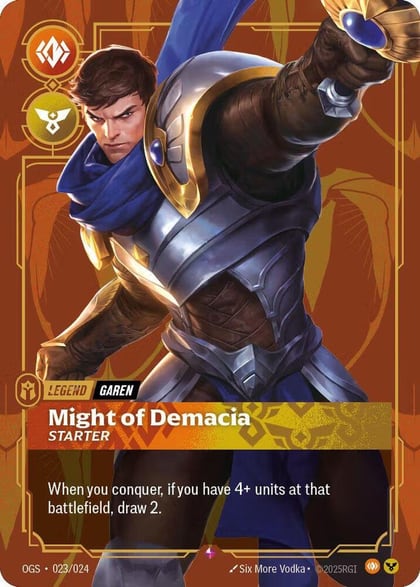 Garen - Might of Demacia (Metal), Riftbound Organized Play Promotional Cards 023/024