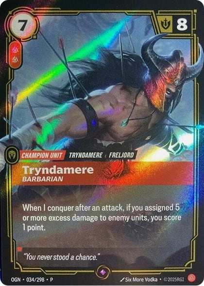 Tryndamere - Barbarian, Riftbound Organized Play Promotional Cards 034/298