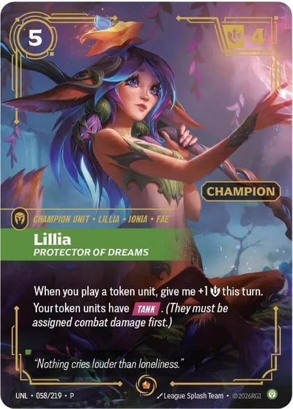 Lillia - Protector of Dreams (Champion), Riftbound Organized Play Promotional Cards 058/219