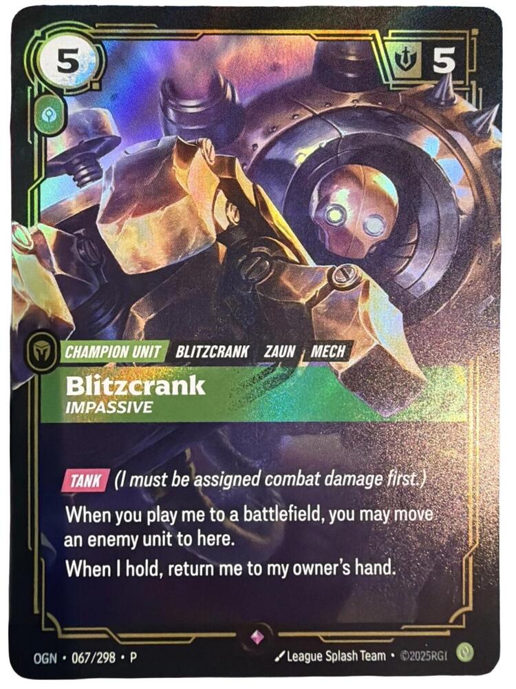 Blitzcrank - Impassive, Riftbound Organized Play Promotional Cards 067/298
