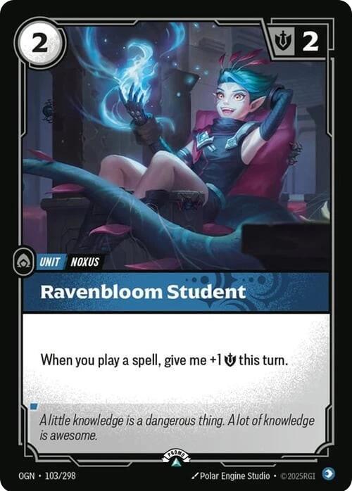 Ravenbloom Student, Riftbound Organized Play Promotional Cards 103/298