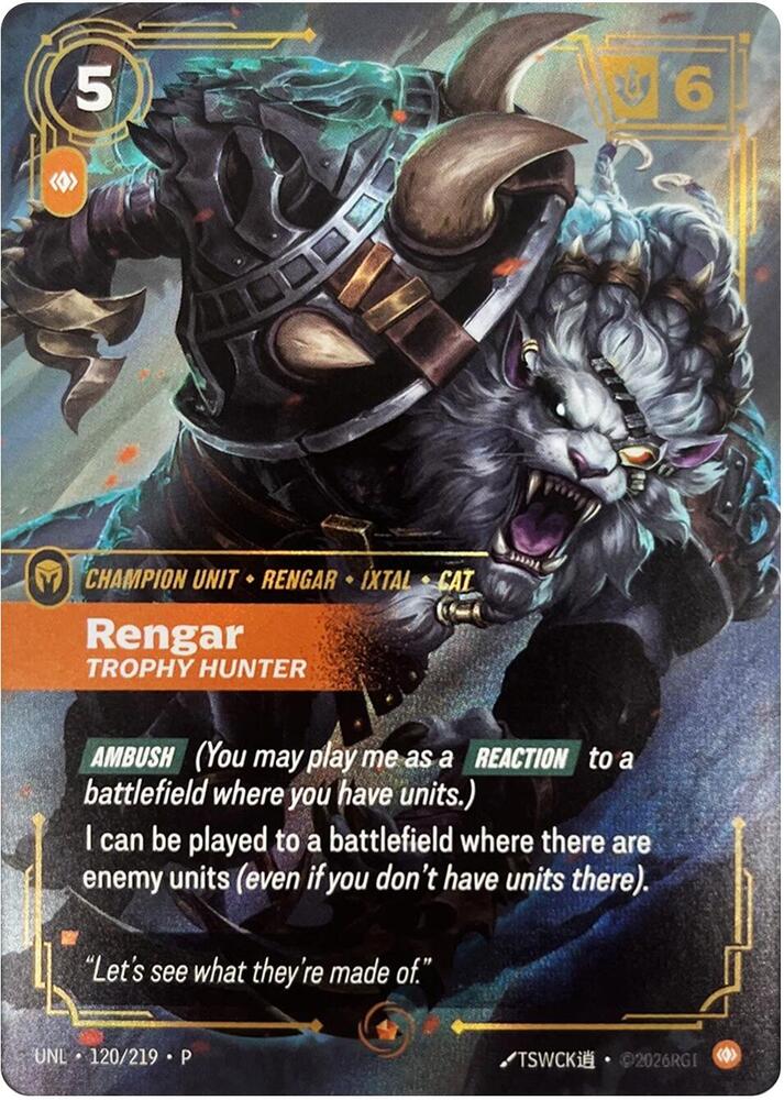 Rengar - Trophy Hunter, Riftbound Organized Play Promotional Cards 120/219