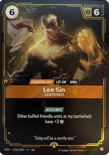 Lee Sin - Centered, Riftbound Organized Play Promotional Cards 151b/298