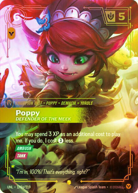 Poppy - Defender of the Meek (Alternate Art), Riftbound Organized Play Promotional Cards 178a/219