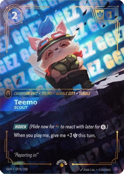 Teemo - Scout (GG EZ), Riftbound Organized Play Promotional Cards 197b/298
