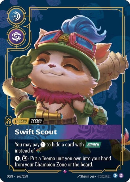 Teemo - Swift Scout (Metal), Riftbound Organized Play Promotional Cards 263/298