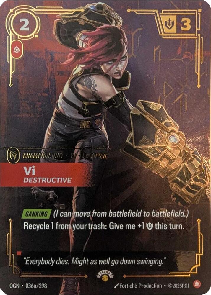 Vi - Destructive, Riftbound Promotional Cards 036a/298