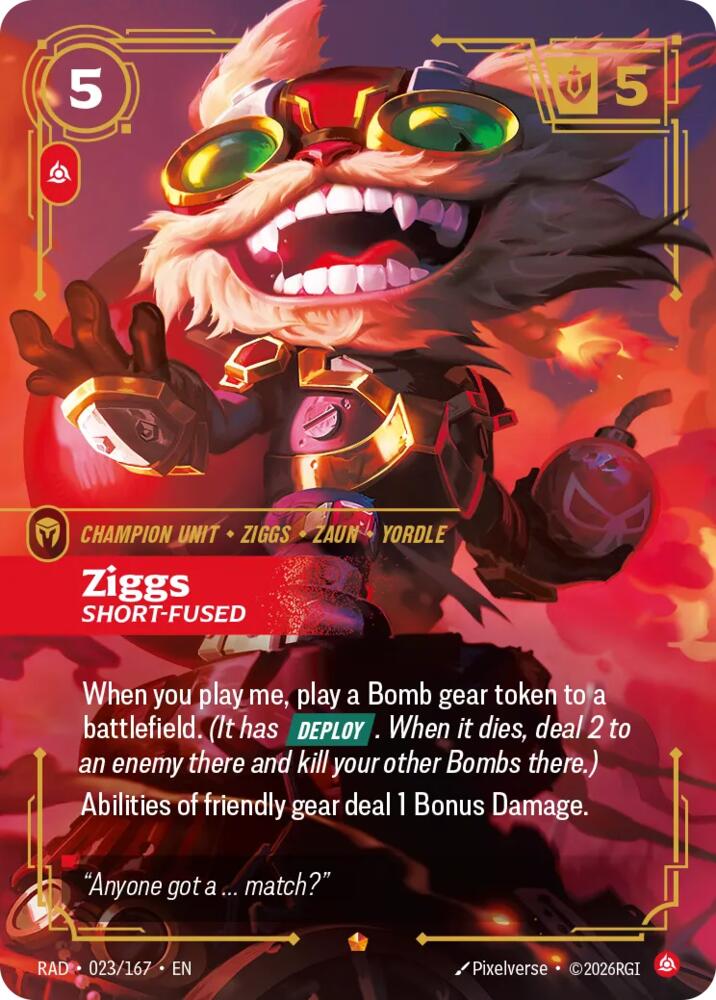 Ziggs, Short-Fused, Radiance 023/167