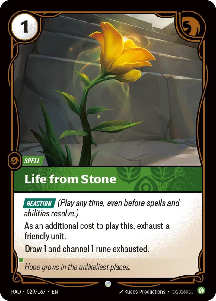 Life from Stone, Radiance 029/167