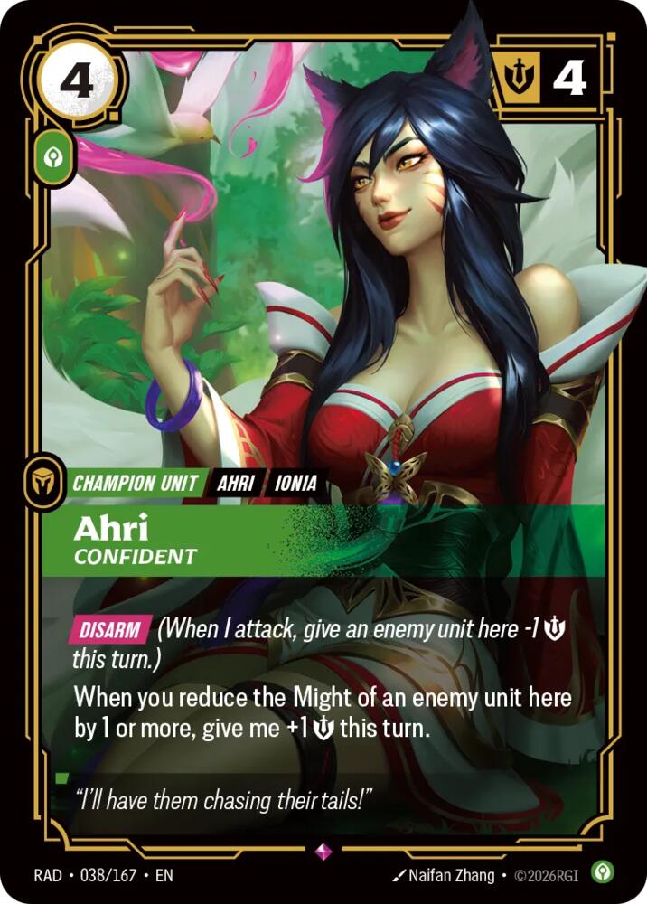 Ahri, Confident, Radiance 038/167