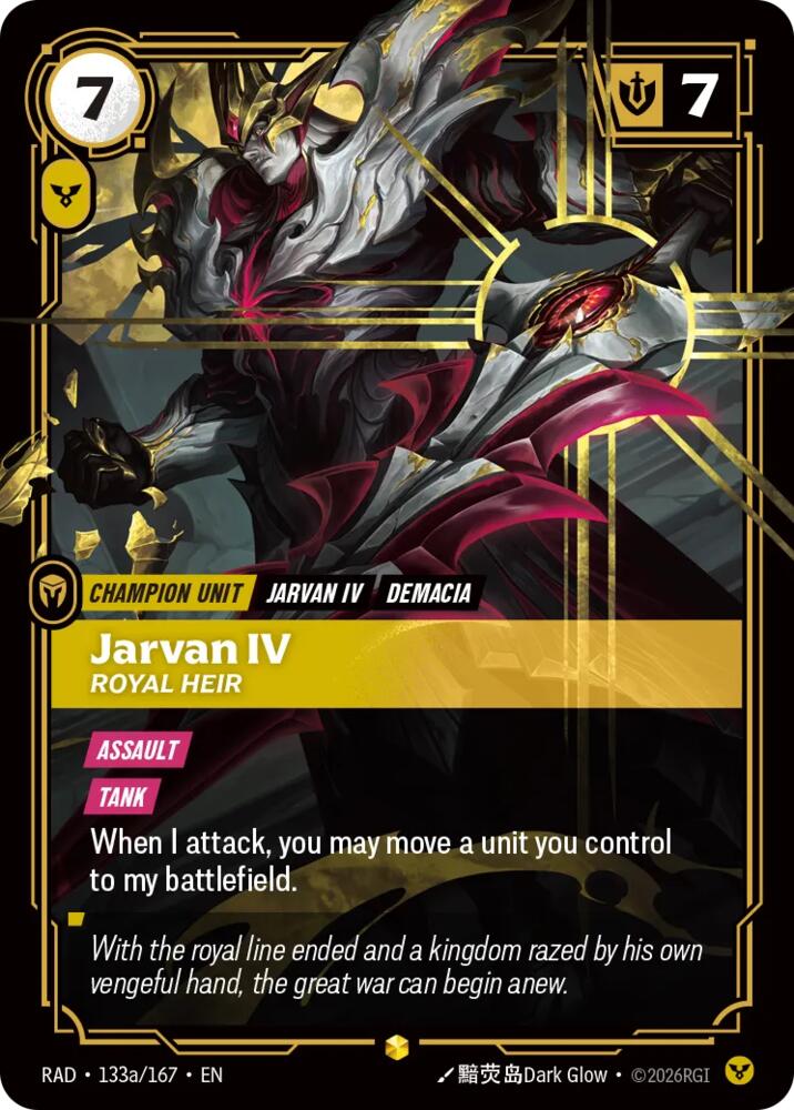 Jarvan IV, Royal Heir (Alternate Art), Radiance 133a/167