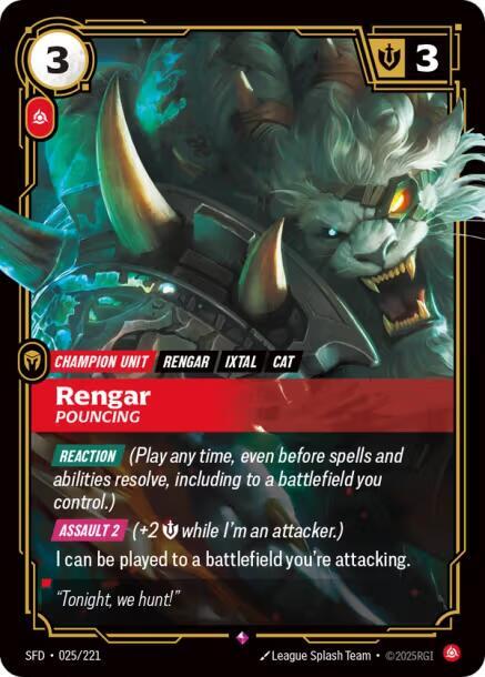 Rengar - Pouncing, Spiritforged 025/221