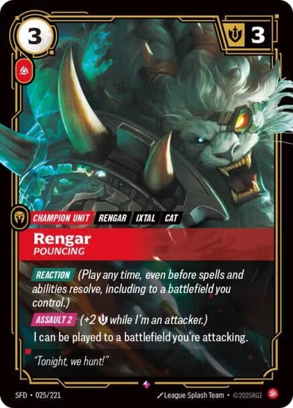 Rengar - Pouncing, Spiritforged 025/221