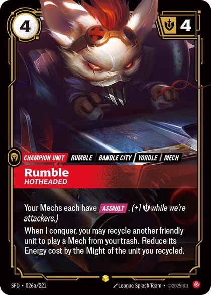Rumble - Hotheaded (Alternate Art), Spiritforged 026a/221