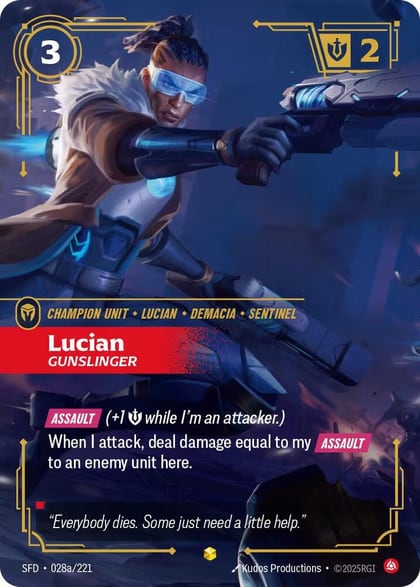 Lucian - Gunslinger (Alternate Art), Spiritforged 028a/221