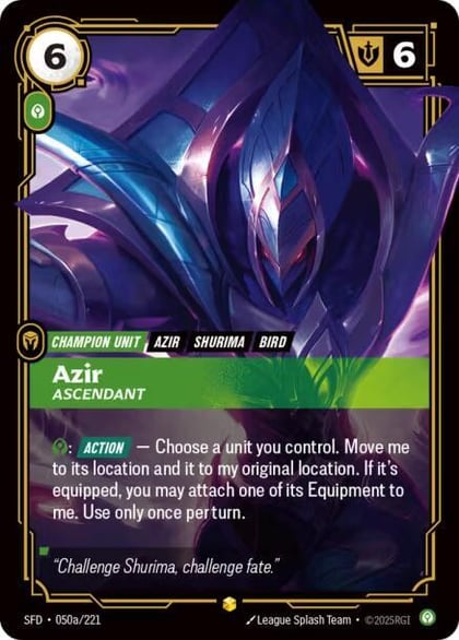 Azir - Ascendant (Alternate Art), Spiritforged 050a/221