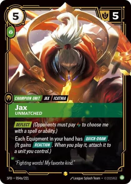 Jax - Unmatched (Alternate Art), Spiritforged 054a/221