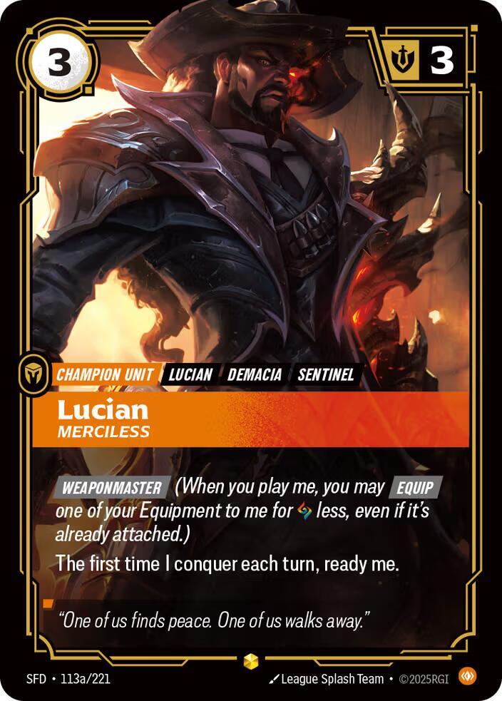 Lucian - Merciless (Alternate Art), Spiritforged 113a/221