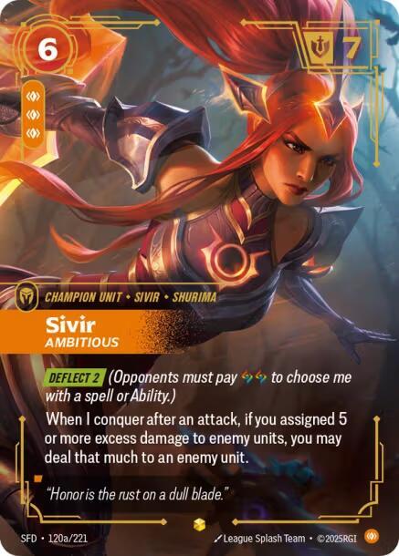 Sivir - Ambitious (Alternate Art), Spiritforged 120a/221