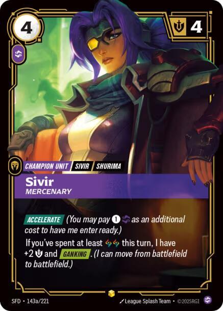 Sivir - Mercenary (Alternate Art), Spiritforged 143a/221