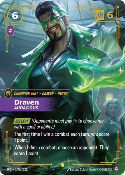 Draven - Audacious (Alternate Art), Spiritforged 148a/221