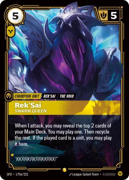 Rek'Sai - Swarm Queen (Alternate Art), Spiritforged 170a/221