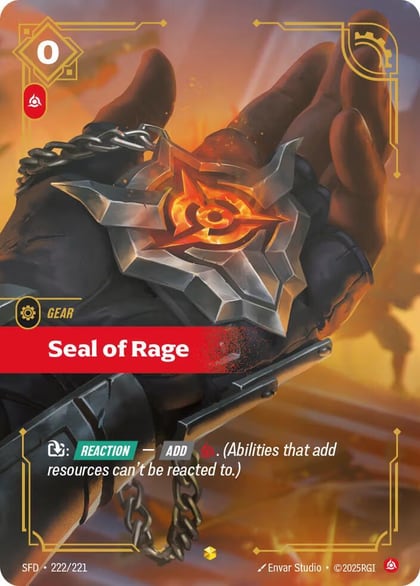 Seal of Rage (Overnumbered), Spiritforged 222/221
