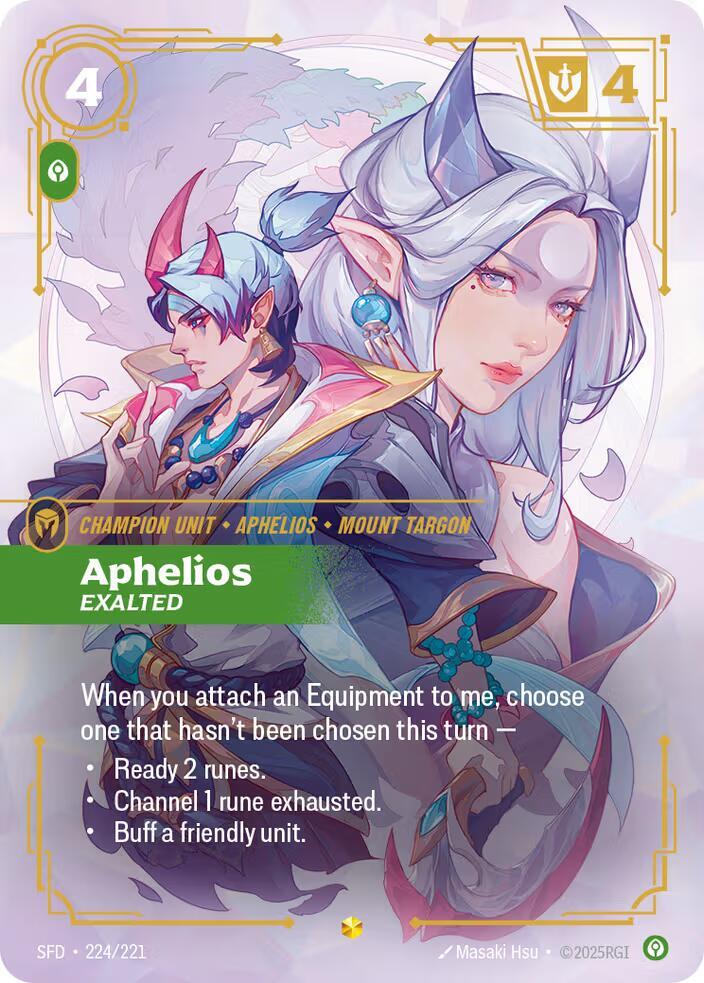 Aphelios - Exalted (Overnumbered), Spiritforged 224/221