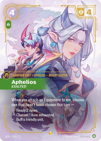 Aphelios - Exalted (Overnumbered), Spiritforged 224/221