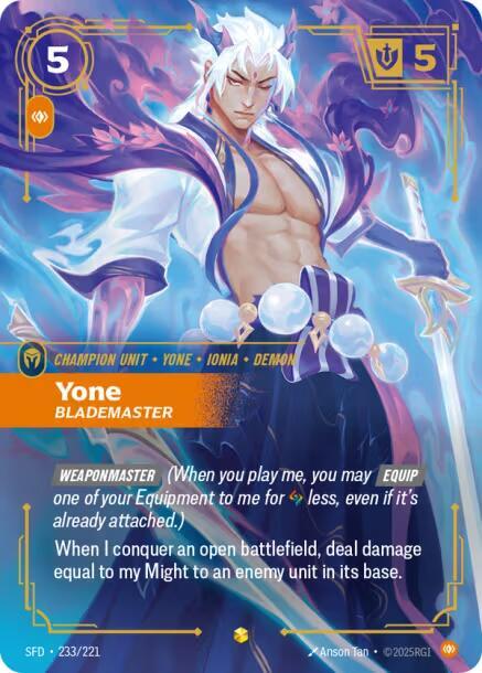Yone - Blademaster (Overnumbered), Spiritforged 233/221