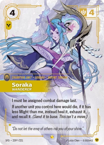 Soraka - Wanderer (Signature), Spiritforged 239*/221