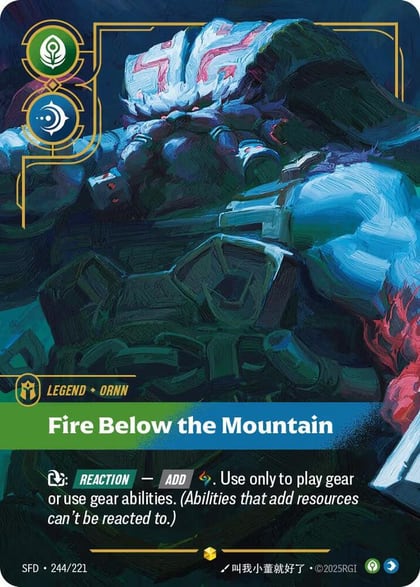 Ornn - Fire Below the Mountain (Overnumbered), Spiritforged 244/221
