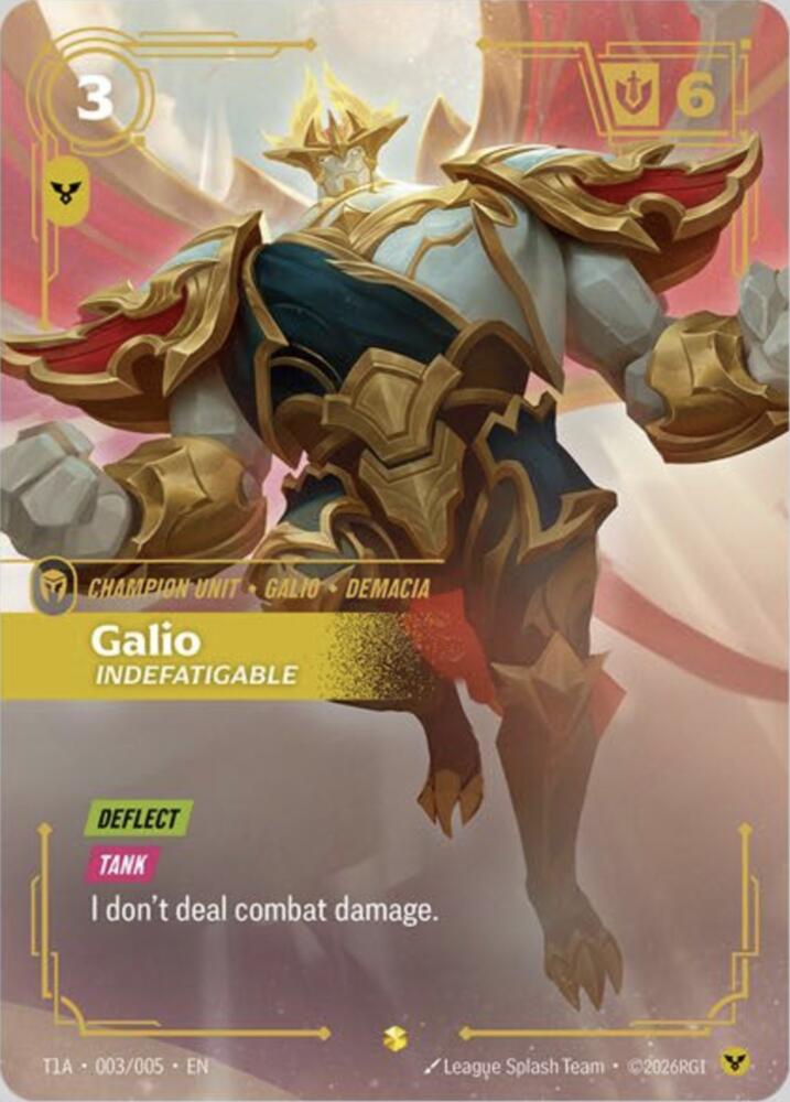 Galio, Indefatigable (T1 Worlds Champion Player Bundle), T1 2025 Worlds Champion Bundles T1A 003/005