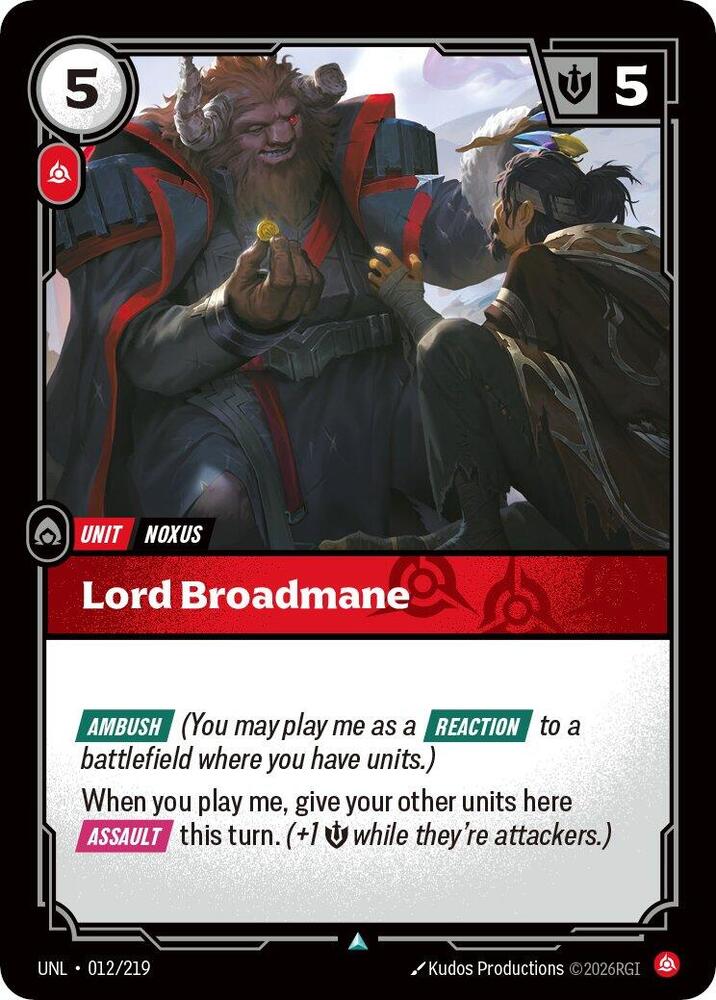 Lord Broadmane, Unleashed 012/219