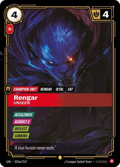 Rengar - Unseen (Alternate Art), Unleashed 024a/219